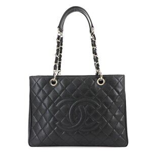 CHANEL Matelasse Grand Shopping Tote Bag Caviar Skin Black GST A50995 90275239